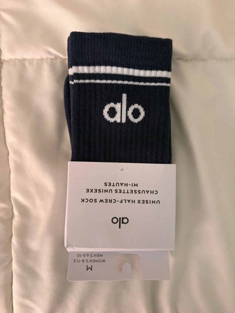 Alo Uni-sexvNavy Performance Crew Socks Size Medium
